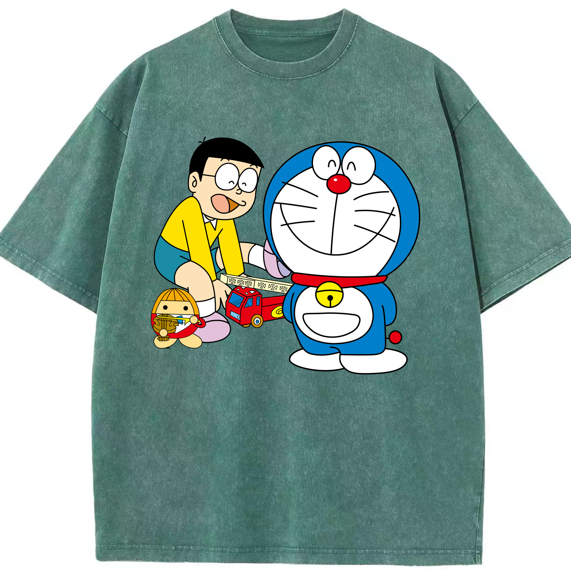 （画像用） ドラえもん Doraemon 綿100% ヴィンテージ風 半袖Tシャツ（フロントプリント）